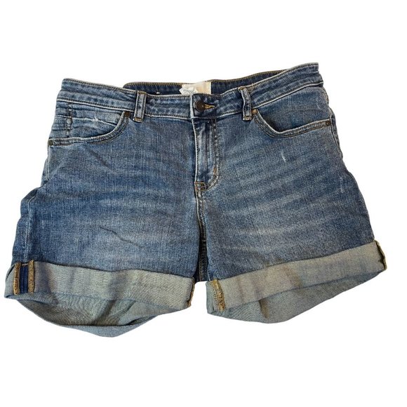 Caslon Womens Rolled Denim Boyfriend Shorts Mid-Rise 99% Cotton Blue Size 4 - Picture 2 of 9